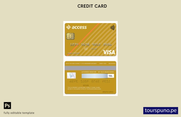 lista para imprimir la plantilla de tarjeta visa dorada de Ghana Access Bank